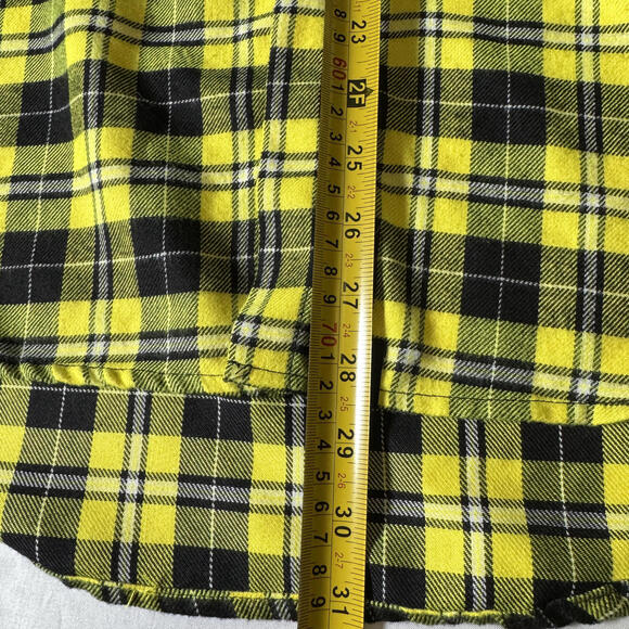 Cakeworthy Stand Out World Tour ’95 Yellow Black Plaid Flannel Shirt S - Picture 6 of 8